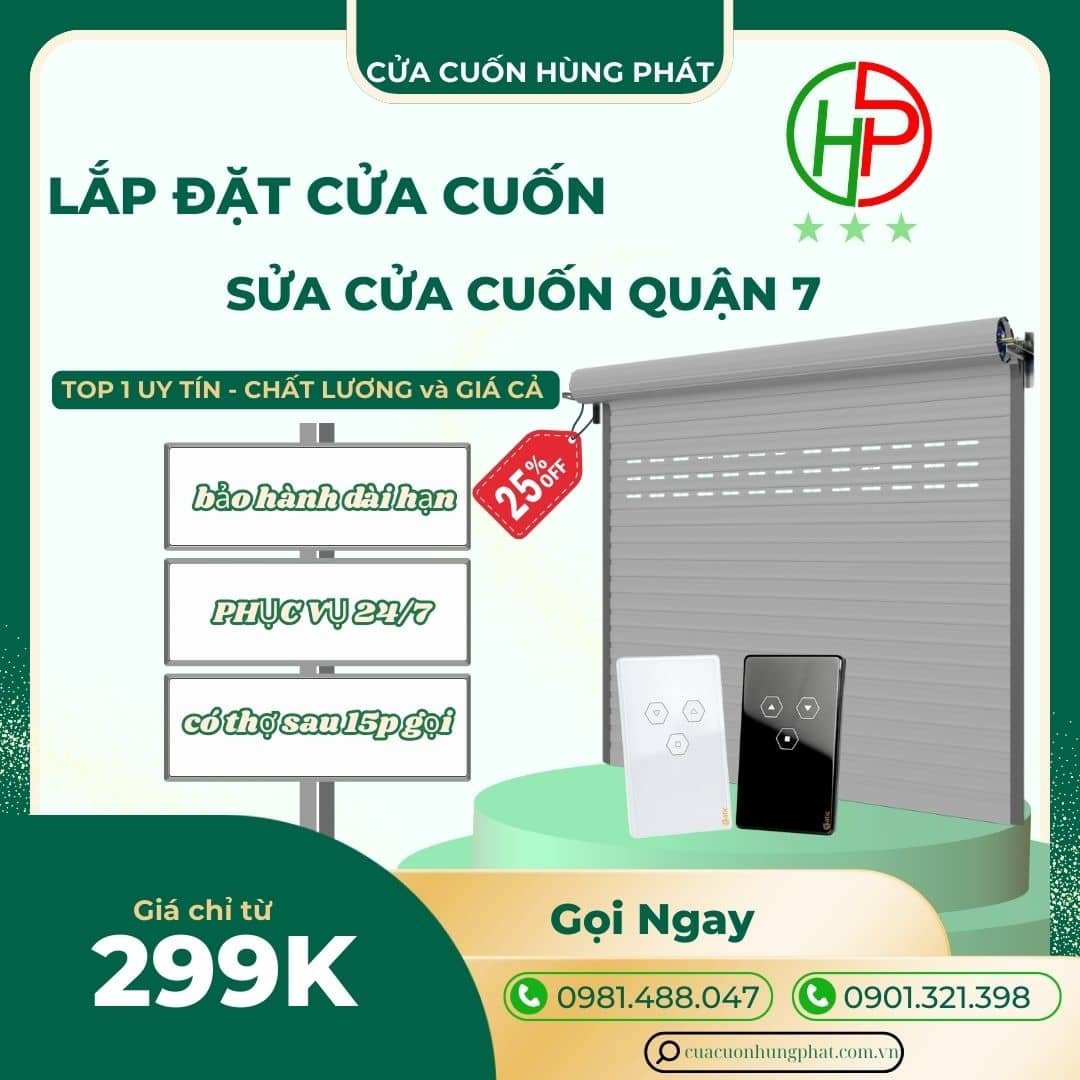 Thi Công Lắp Đặt Cửa Cuốn Quận 7 Giá Rẻ|Nhanh Chóng|Sale 12% Sửa cửa cuốn quận 7