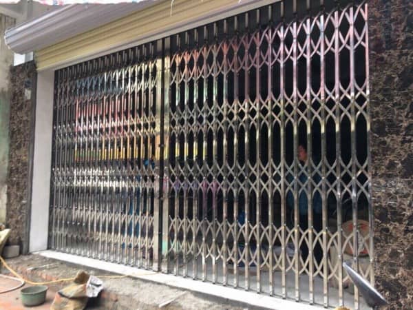 Cửa Xếp Inox【Cổng Xếp Hợp Kim Nhôm】Trượt Tự Động☄4_6 Cánh Cửa xếp inox